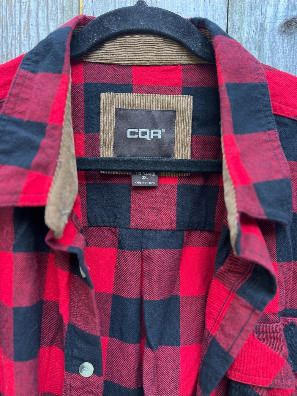 CQR Red Black Buffalo Check Flannel Long Sleeve Mens 2XL - Picture 4 of 10